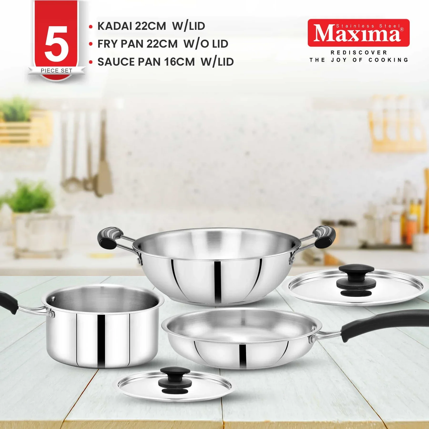 Stainless Steel Cookware Set (5-Piece)